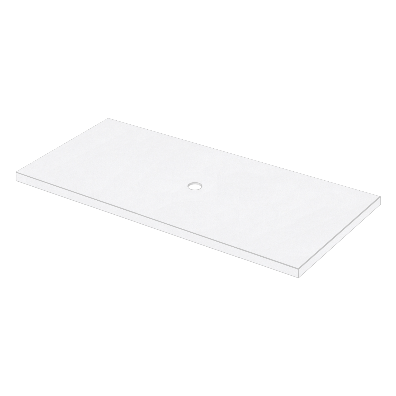 DutchLine - Composiet Topblad Wit Kristal - Semi Gepolijst - 1010x465x18