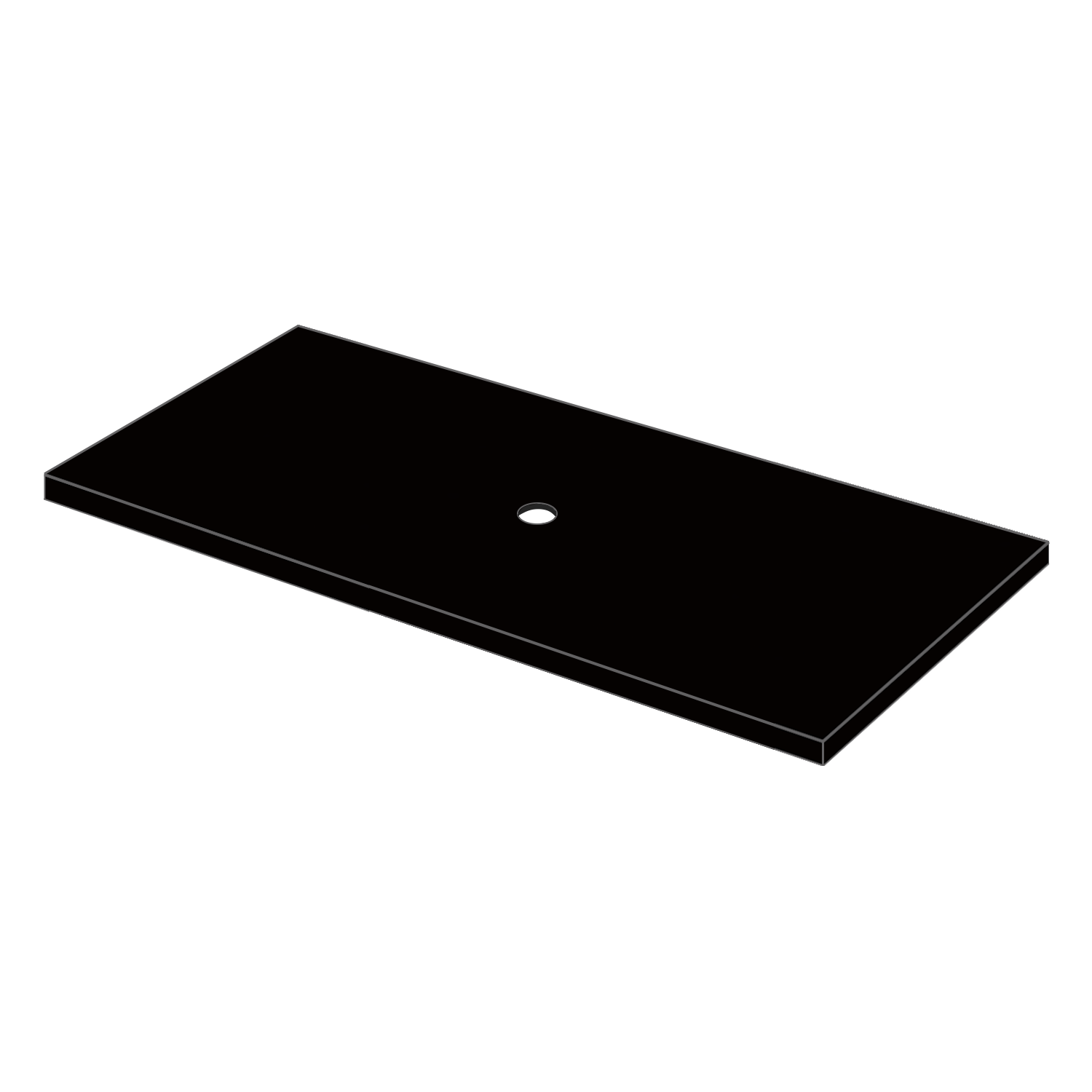 DutchLine - Composiet Topblad Zwart - Semi Gepolijst - 1010x465x18