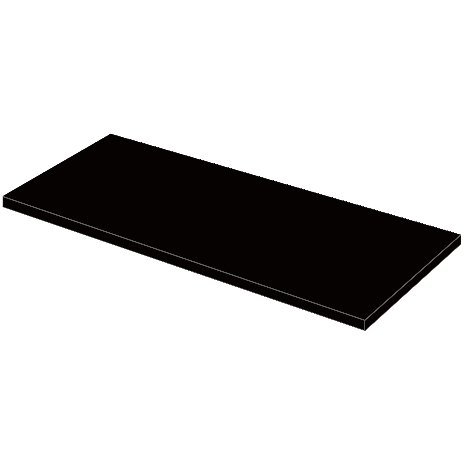 DutchLine - Composiet Topblad Zwart - Semi Gepolijst - 1210x465x18