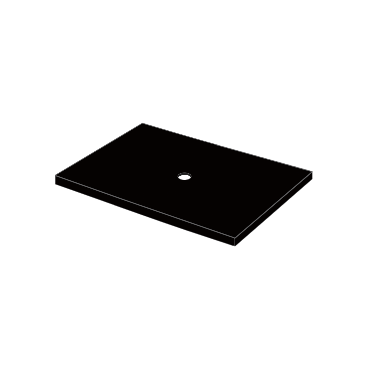 DutchLine - Composiet Topblad Zwart - Semi Gepolijst - 610x465x18