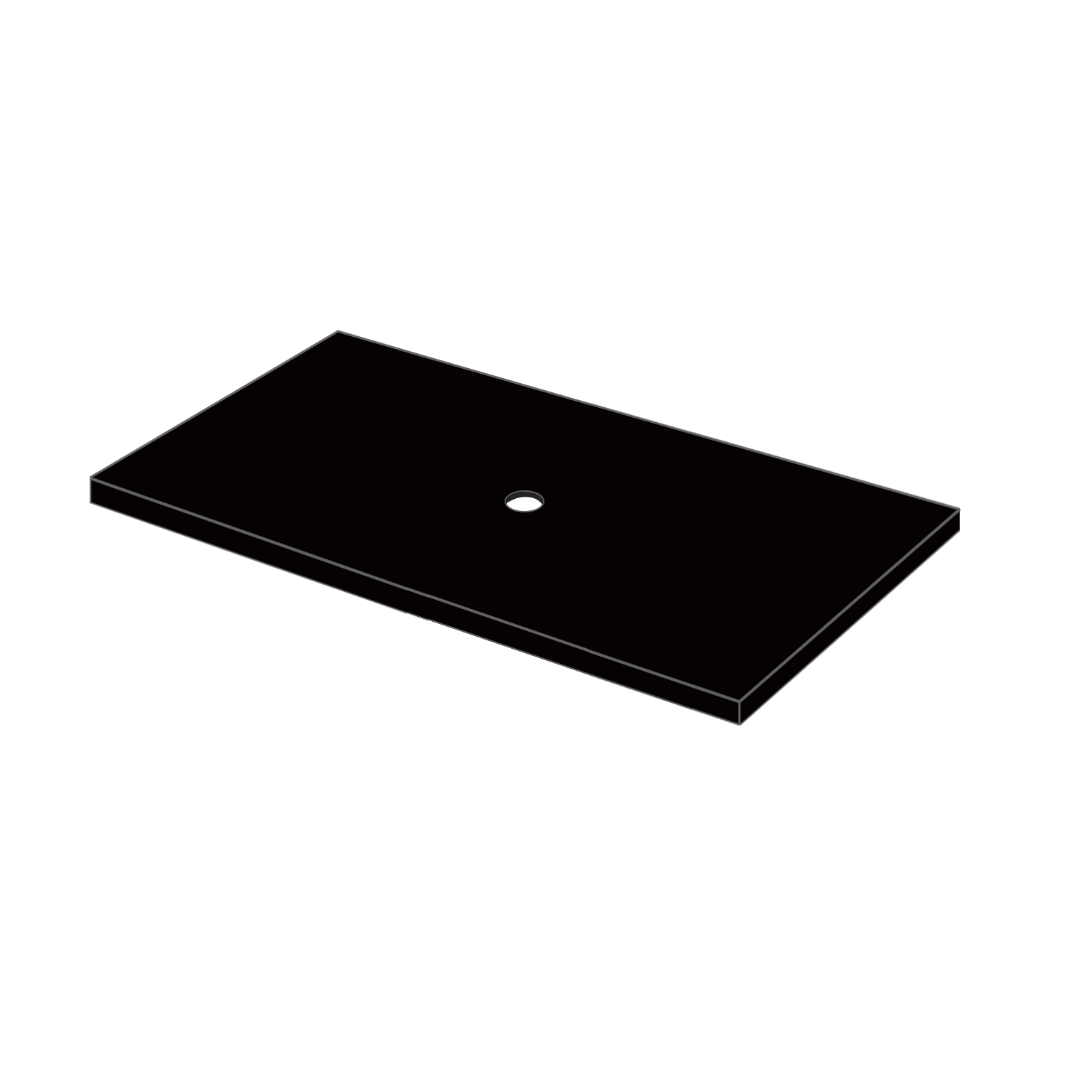 DutchLine - Composiet Topblad Zwart - Semi Gepolijst - 810x465x18