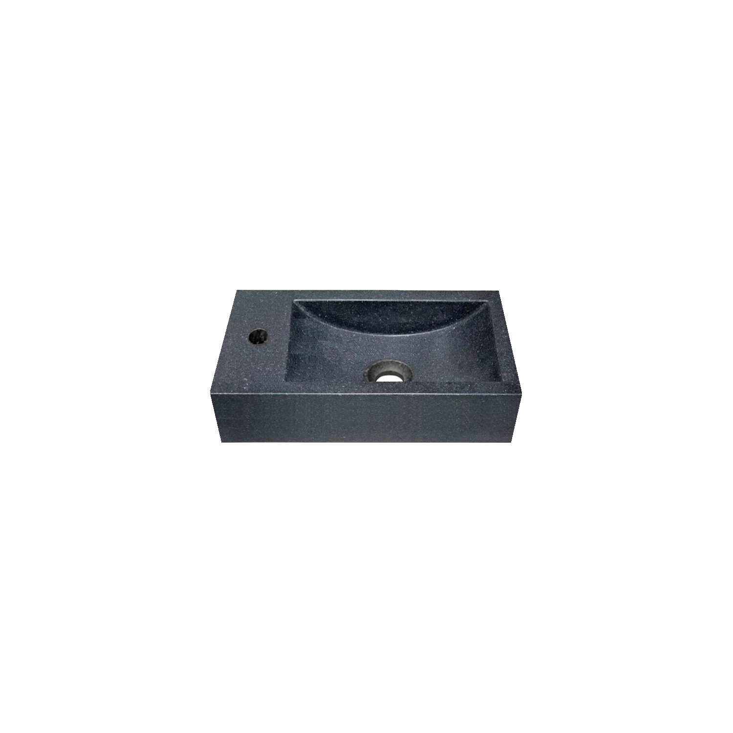 DutchLine - Graniet Fontein Links - Mat Zwart - Met Kraangat - 400x220x100