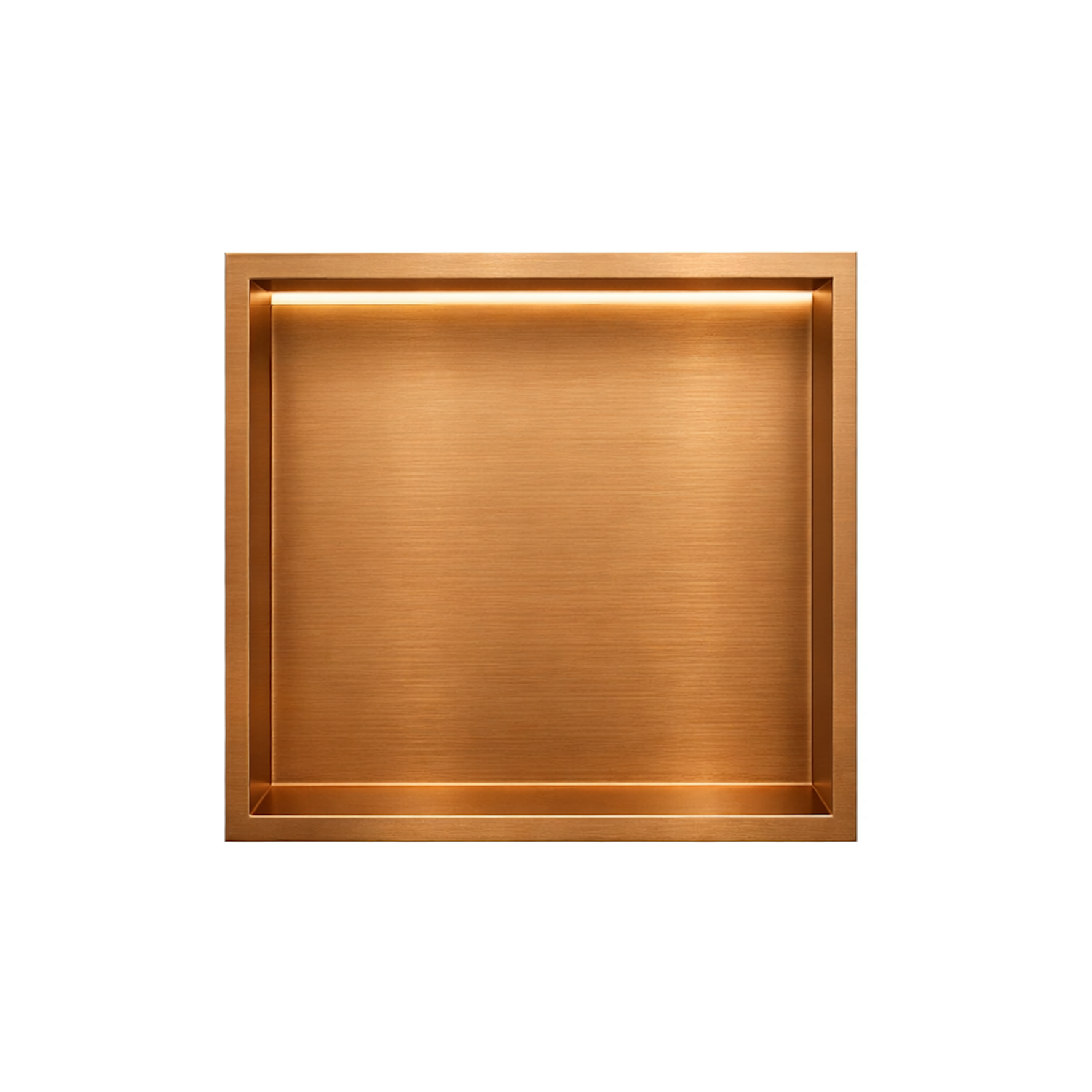 DutchLine - Inbouw Nis - Niet betegelbaar - Met Ledstrip - Geborsteld Brons Koper - 300x300x70