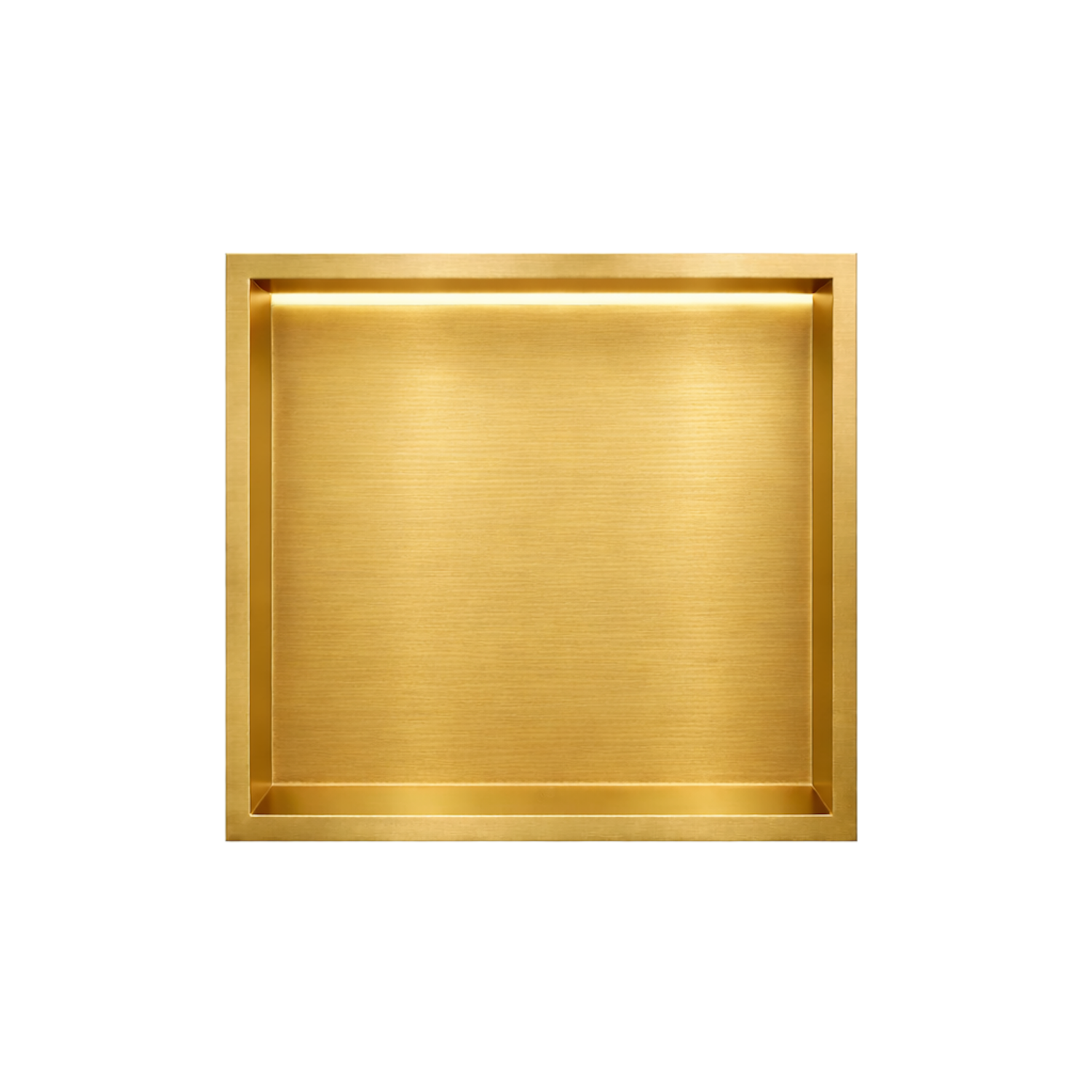 DutchLine - Inbouw Nis - Niet betegelbaar - Met Ledstrip - Geborsteld Messing - 300x300x70