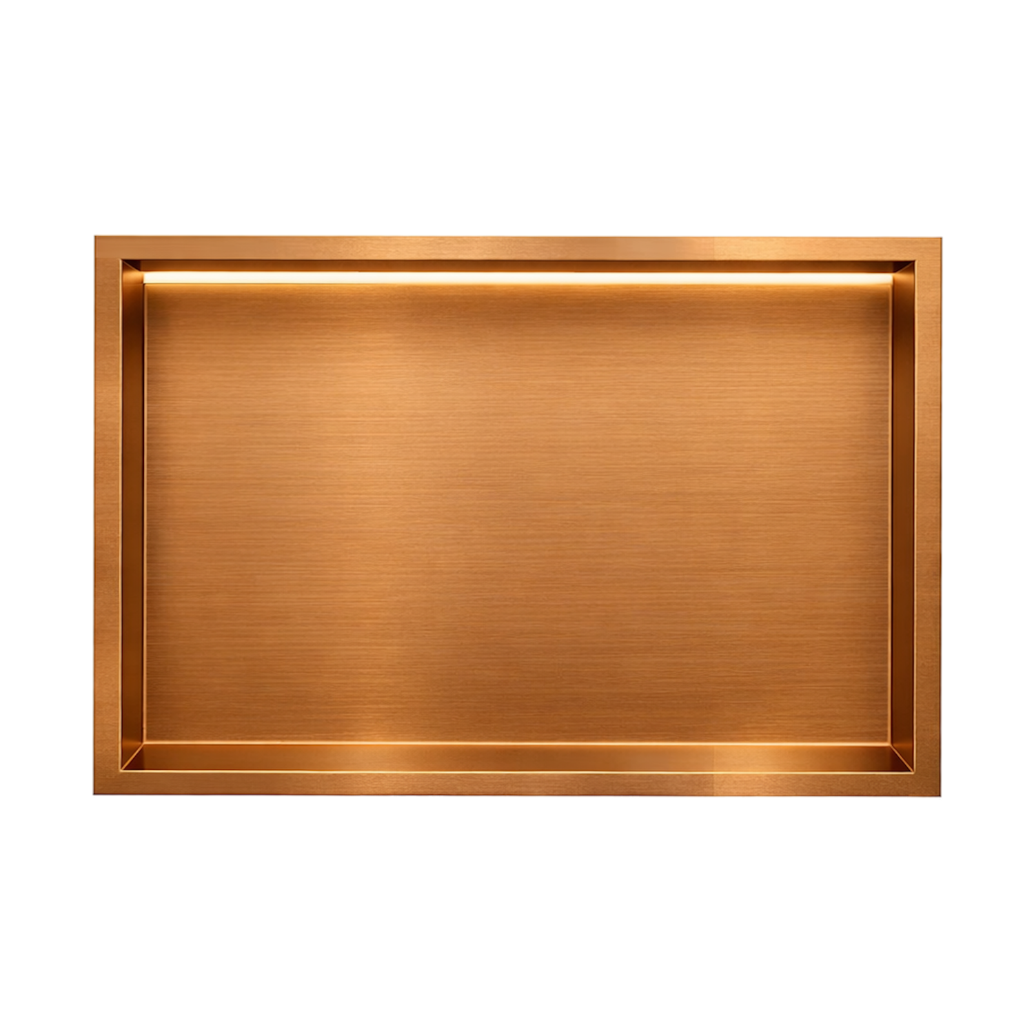 DutchLine - Inbouw Nis - Niet betegelbaar - Met Ledstrip - Geborsteld Brons Koper - 300x600x70