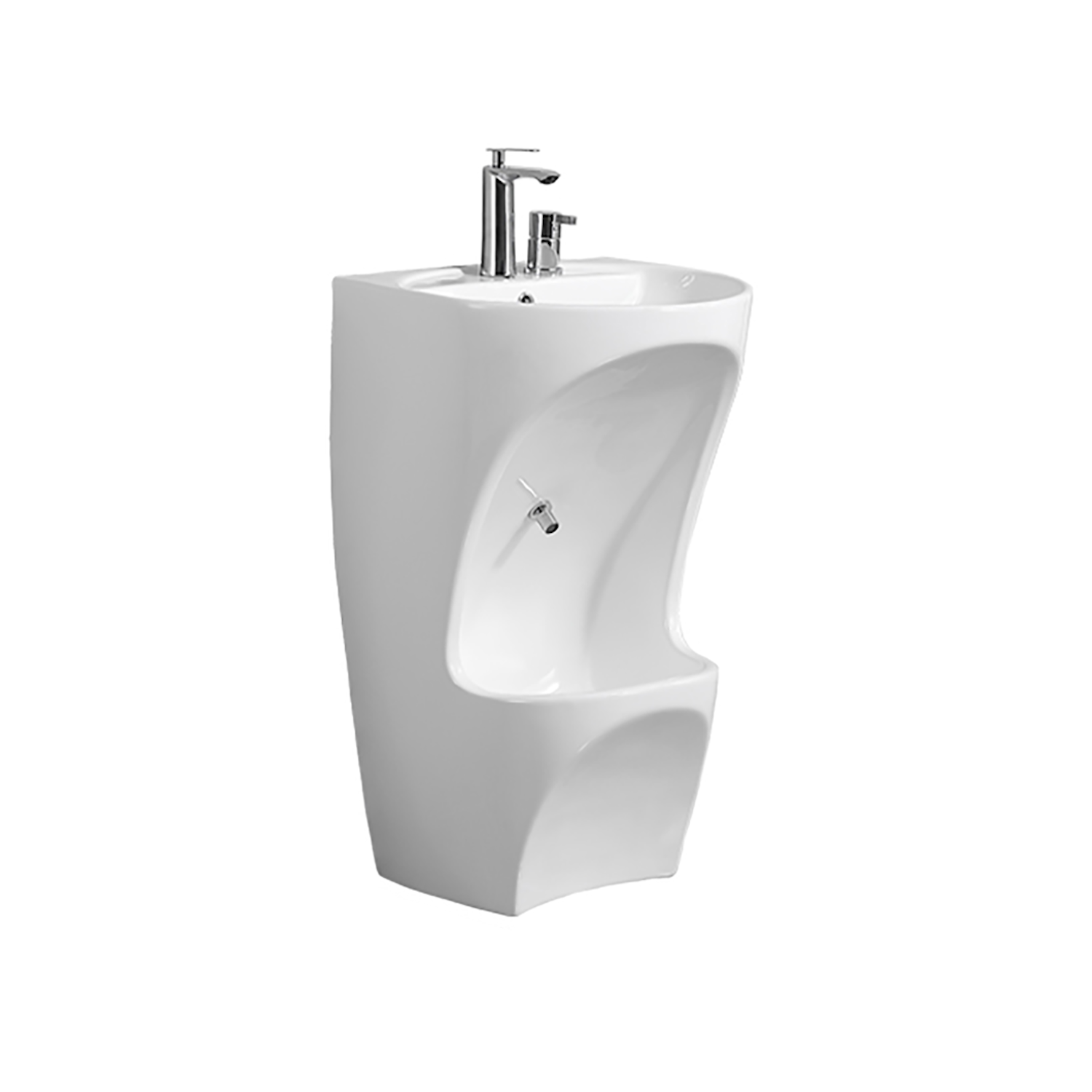 DutchLine - Keramische Wastafel DUO WUDU - Glans Wit