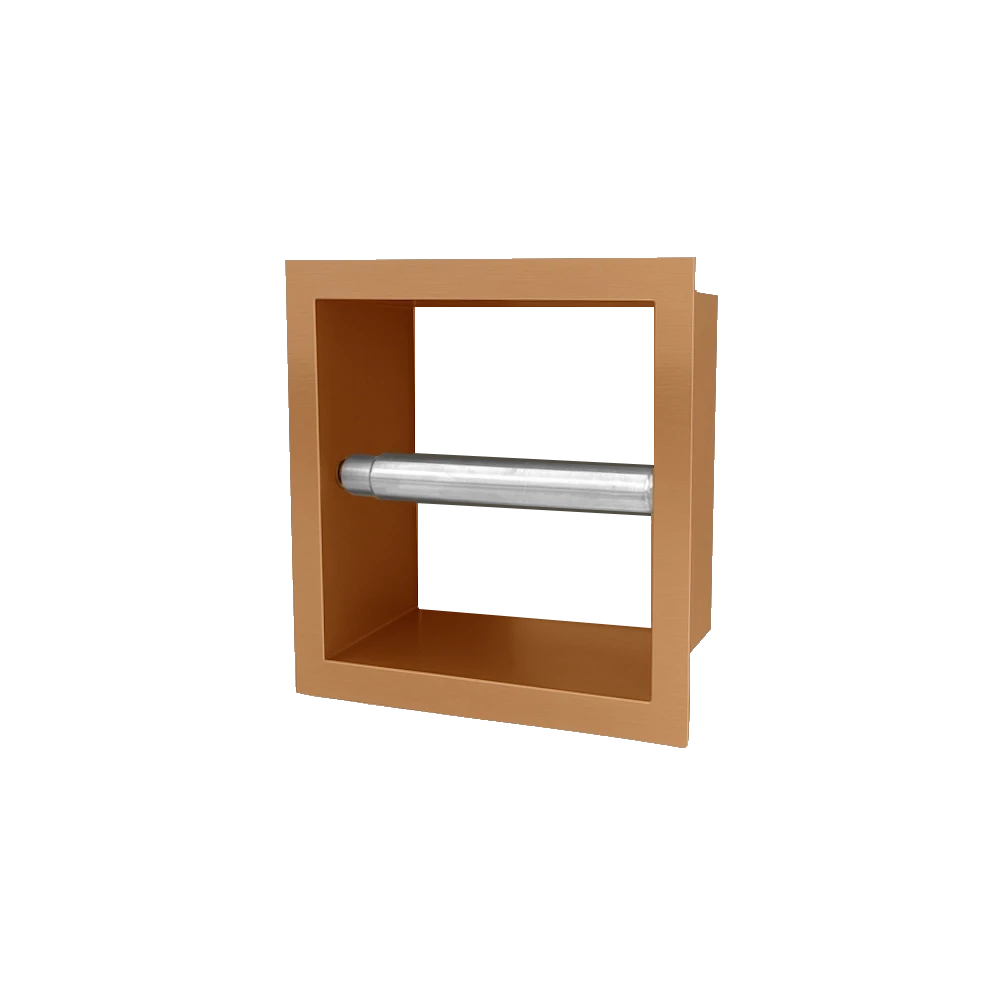 DutchLine - Losse Inbouw Toiletrolhouder - 160x160x122 - Geborsteld koper