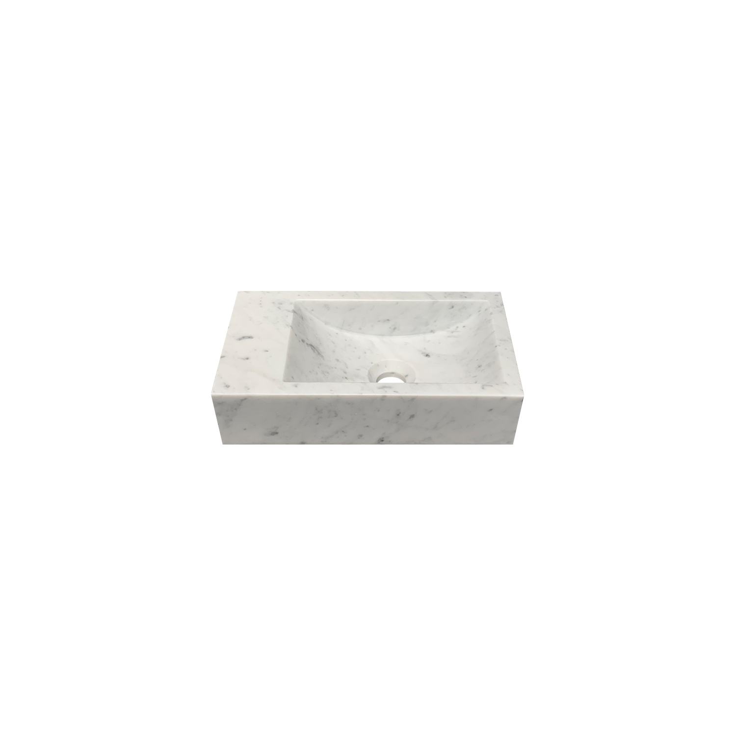 DutchLine - Marmer Fontein Links - Bianco Carrara Gezoet - Zonder Kraangat - 400x220x100