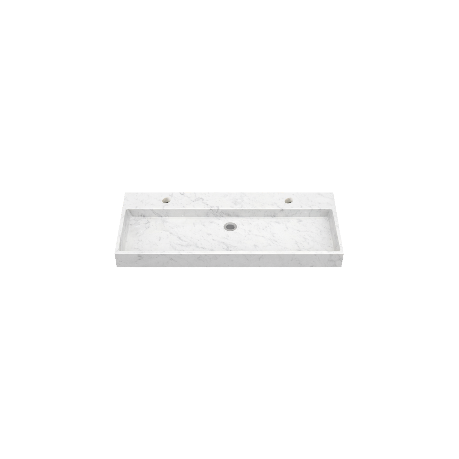DutchLine - Marmer Wastafel - Bianco Carrara Gezoet - 2 Kraangaten - 1005x465x120