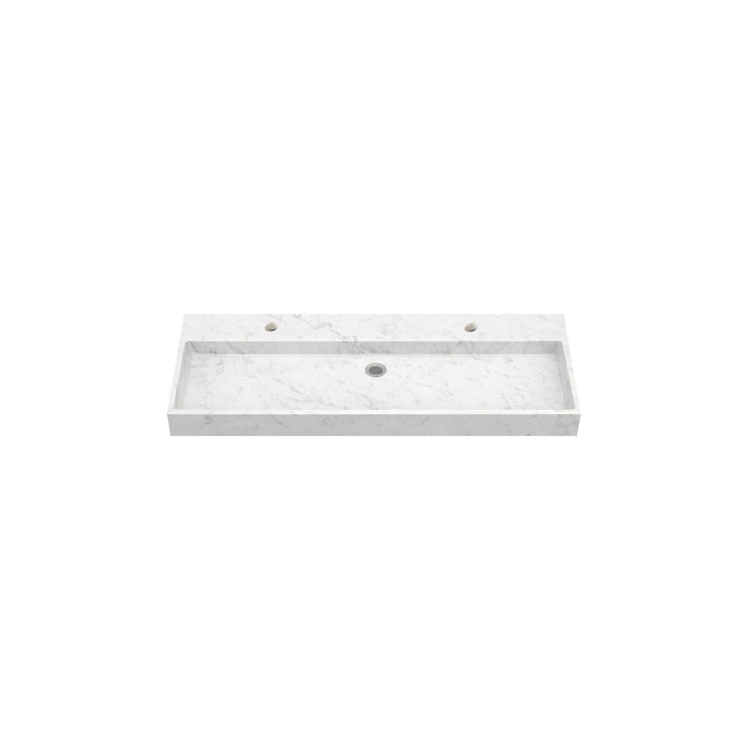 DutchLine - Marmer Wastafel - Bianco Carrara Gezoet - 2 Kraangaten - 1205x465x120