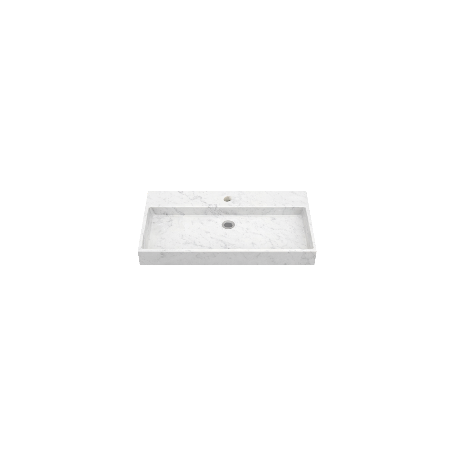 Marmer Wastafel - Bianco Carrara Gezoet - Met Kraangat - 805x465x120