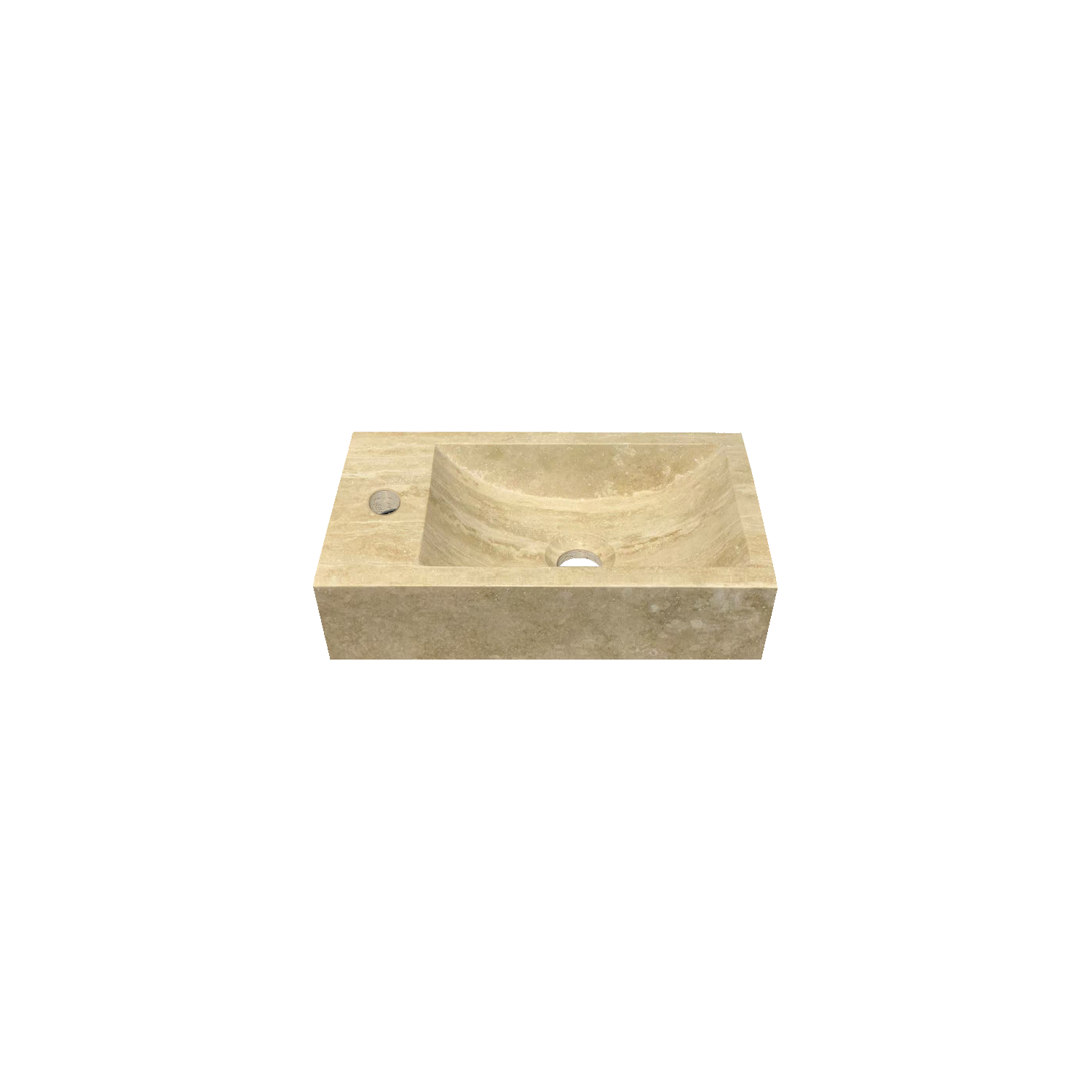 DutchLine - Travertin Fontein Links - Gezoet - Met Kraangat - 400x220x100