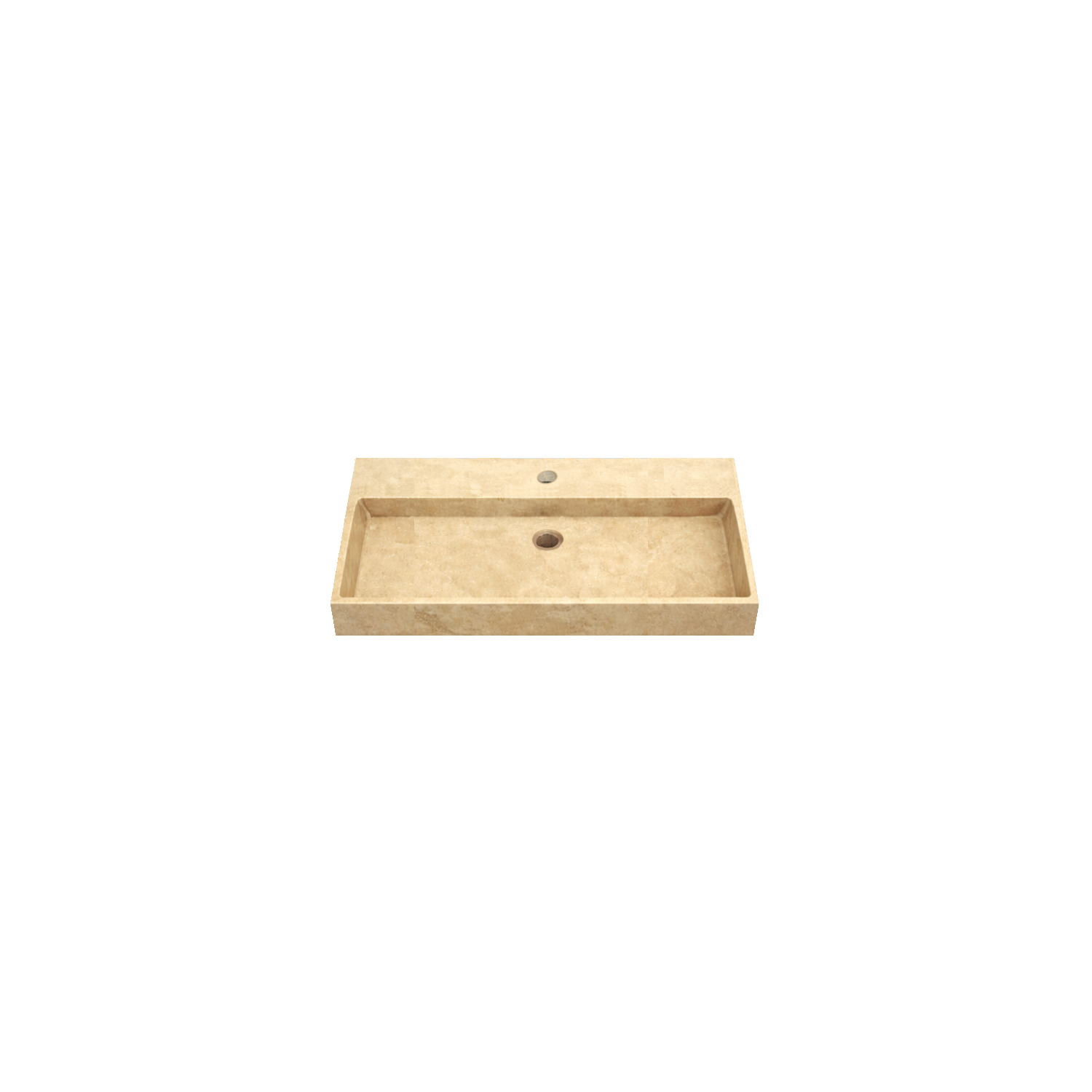 DutchLine - Travertin Wastafel - Gezoet - Met Kraangat - 805x465x120