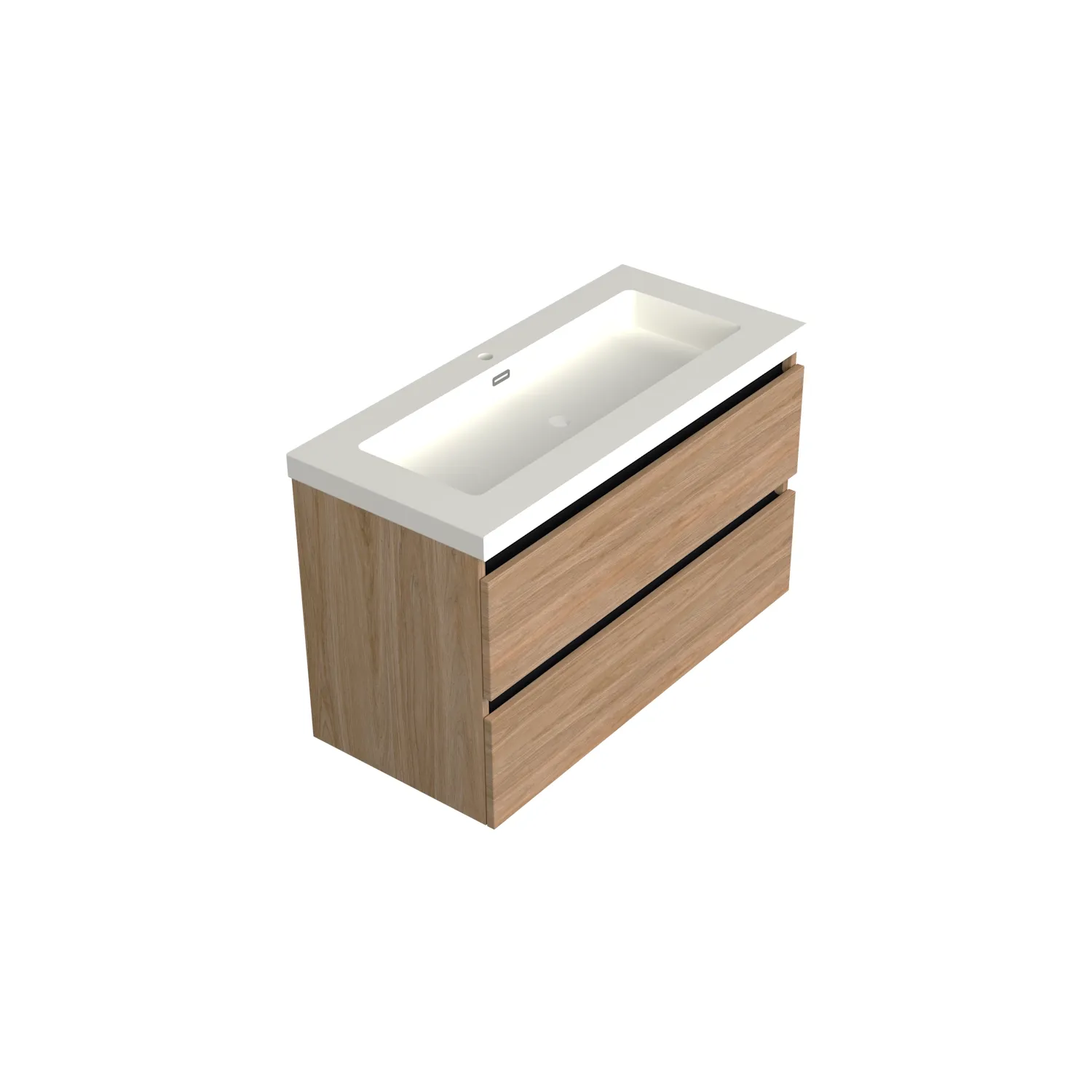 Dutchline Badmeubel Onderkast - Uludag - 100x46cm - 2 Lades - 1 Uitsparing