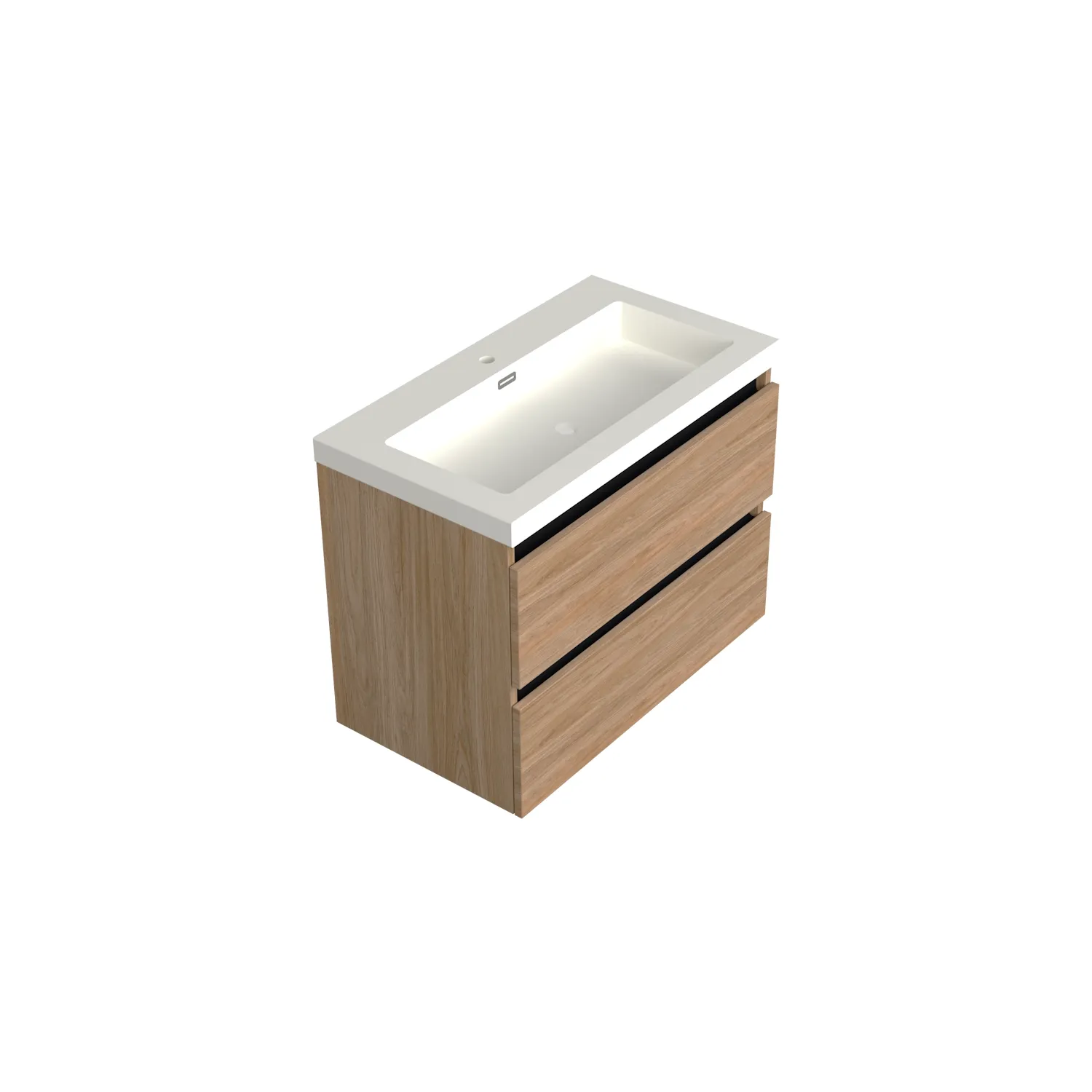 Dutchline Badmeubel Onderkast - Uludag - 80x46cm - 2 Lades - 1 Uitsparing