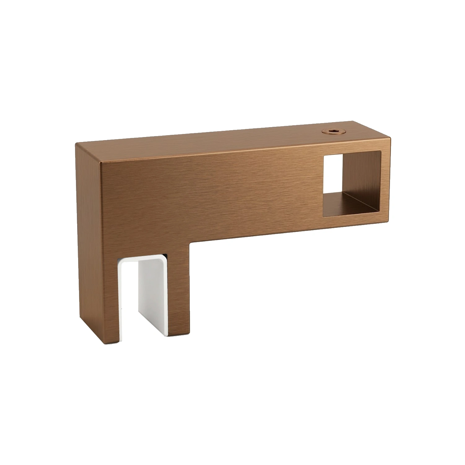 DutchLine - Zijkoppeling Voor Glasplaten T.B.V. Kokerprofielen - Geborsteld Brons Koper - 22x45x75