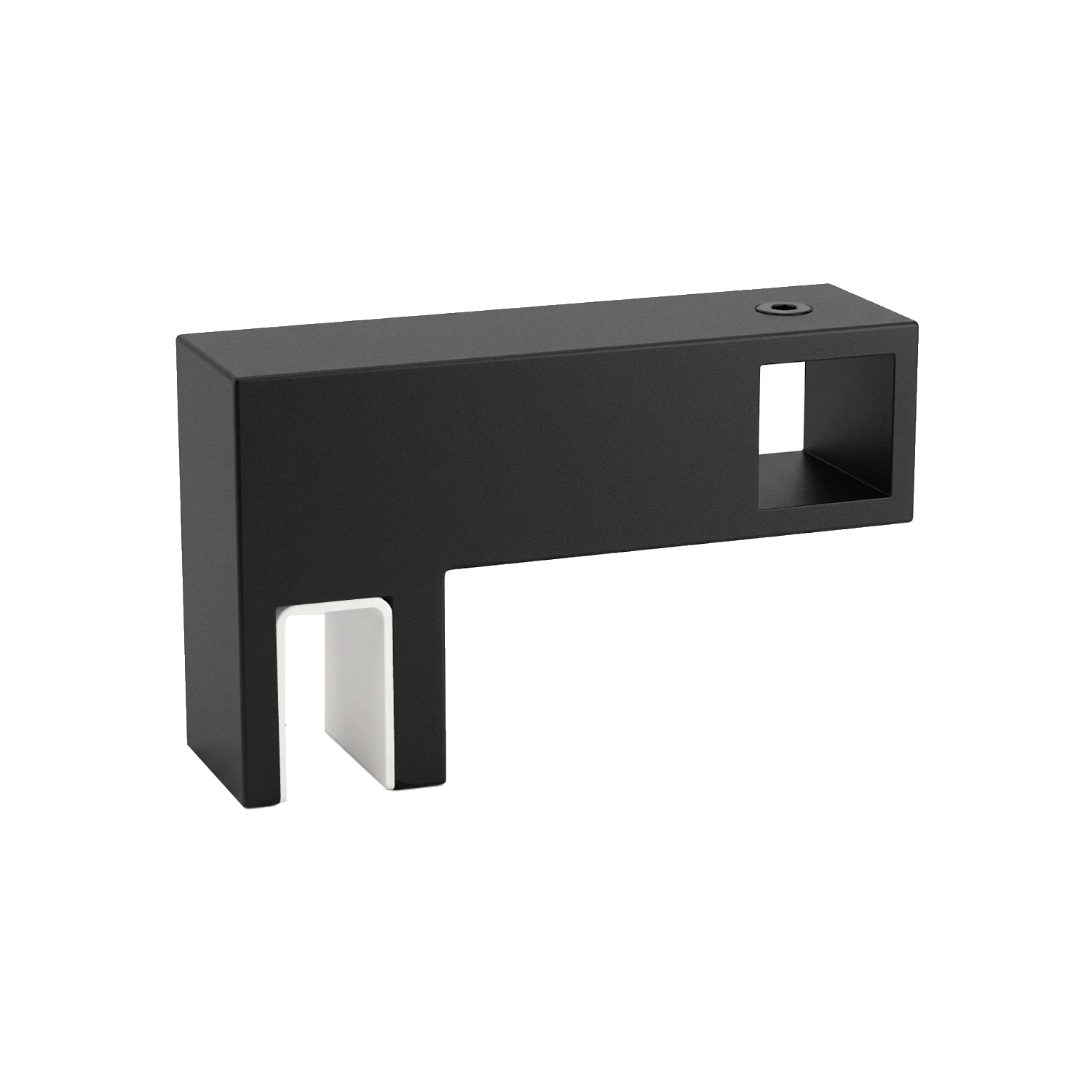 DutchLine - Zijkoppeling Voor Glasplaten T.B.V. Kokerprofielen - Mat Zwart - 22x45x75