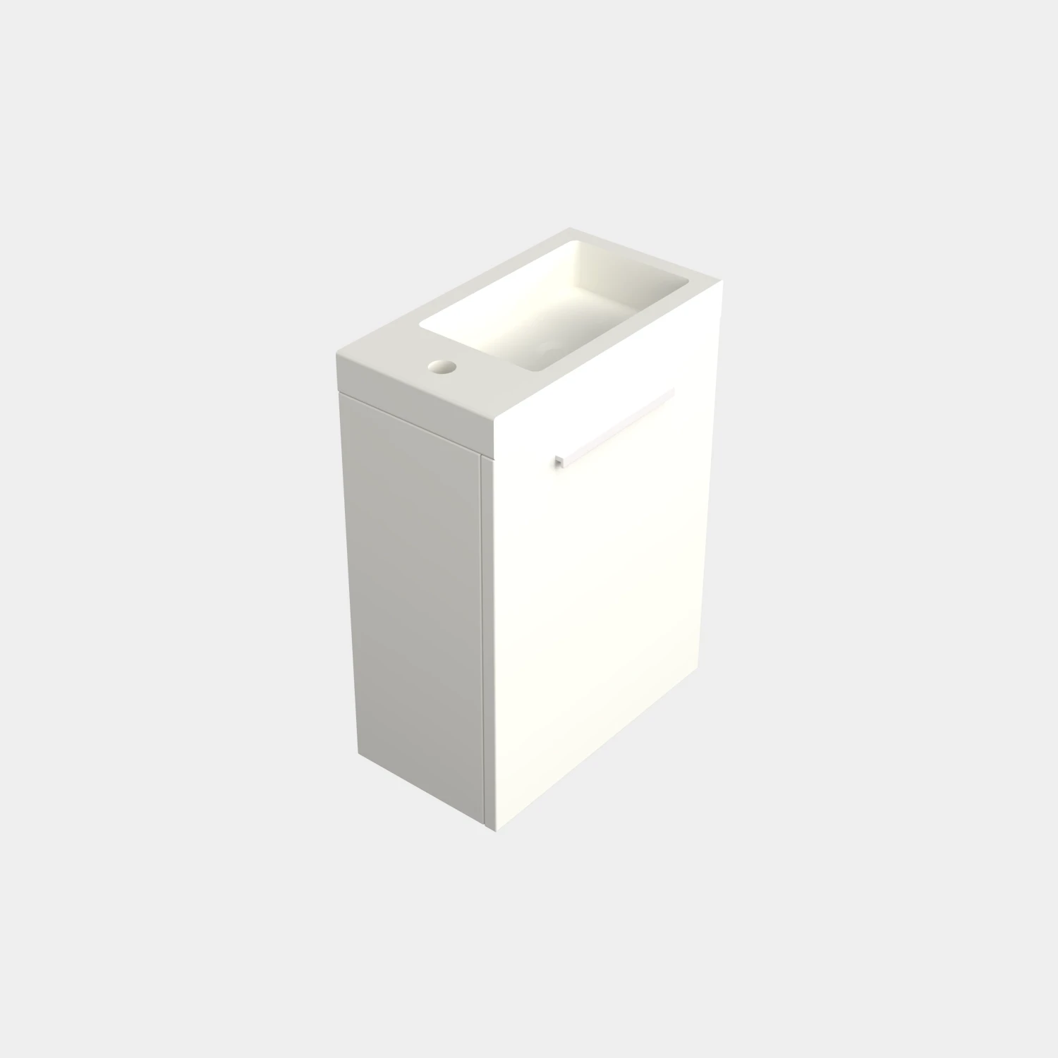 Dutchline Badmeubel Onderkast – Mat Wit – 36x18cm – 1 Deur (Links/Rechts)
