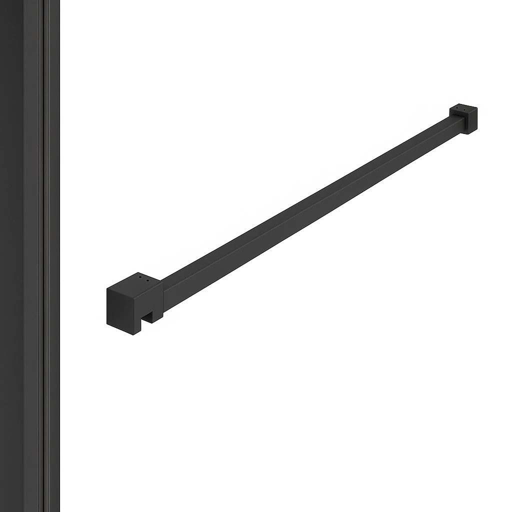 DutchLine - Profielset T.B.V. Slim Glasplaten - Muurprofiel 200cm - Stabilisatiestang 120cm - Mat zwart