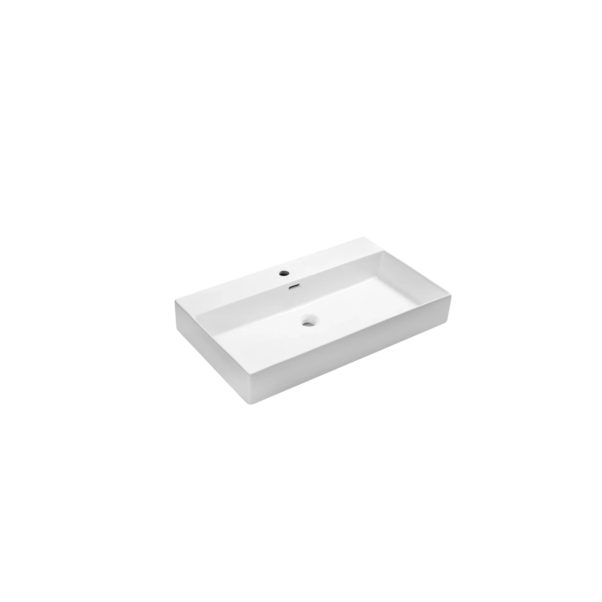 DutchLine - Tight Wastafel 80 - Glans Wit - 1 Kraangat - Glans Wit