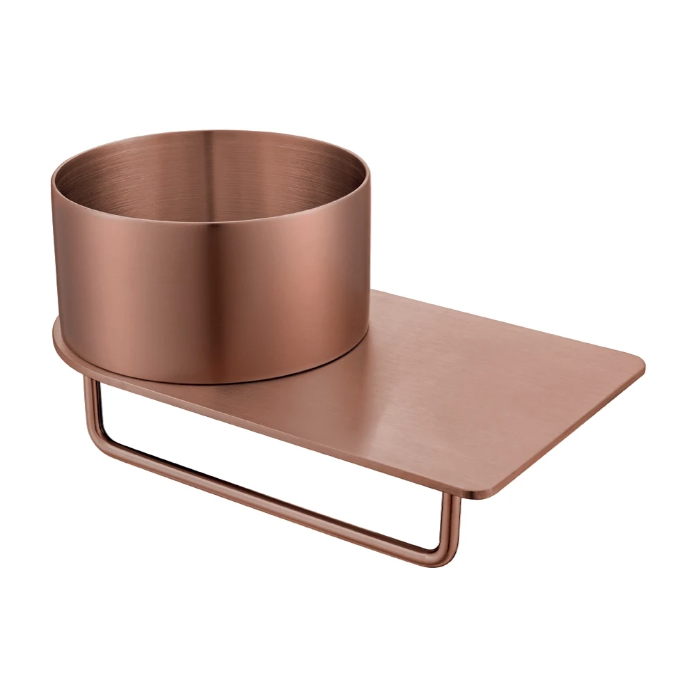 DutchLine - Toiletplanchet met waskom - 360x210x165 - Zonder Kraangat - Geborsteld koper