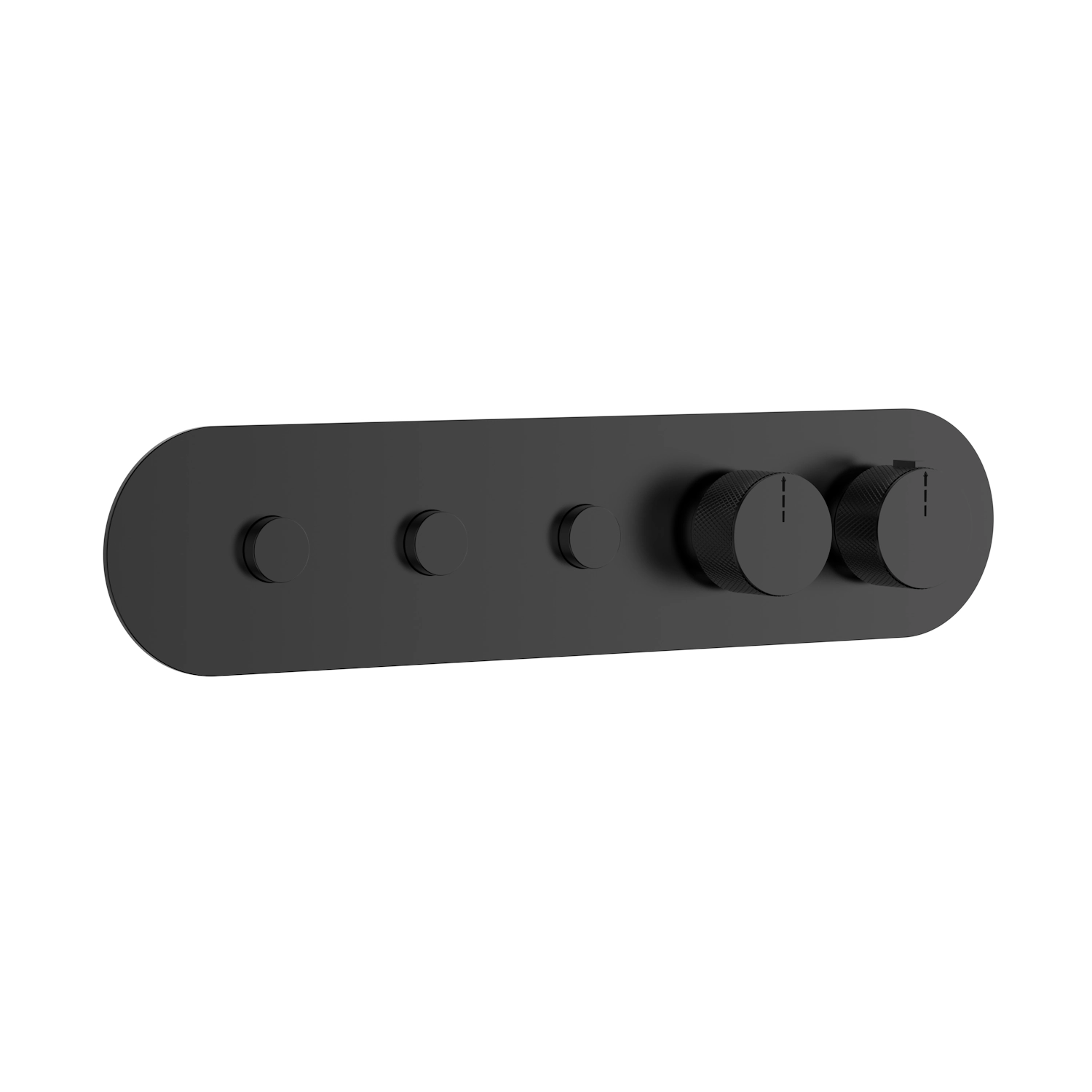 DutchLine - 3 Weg Push thermostatische Afbouwdeel - Mat Zwart