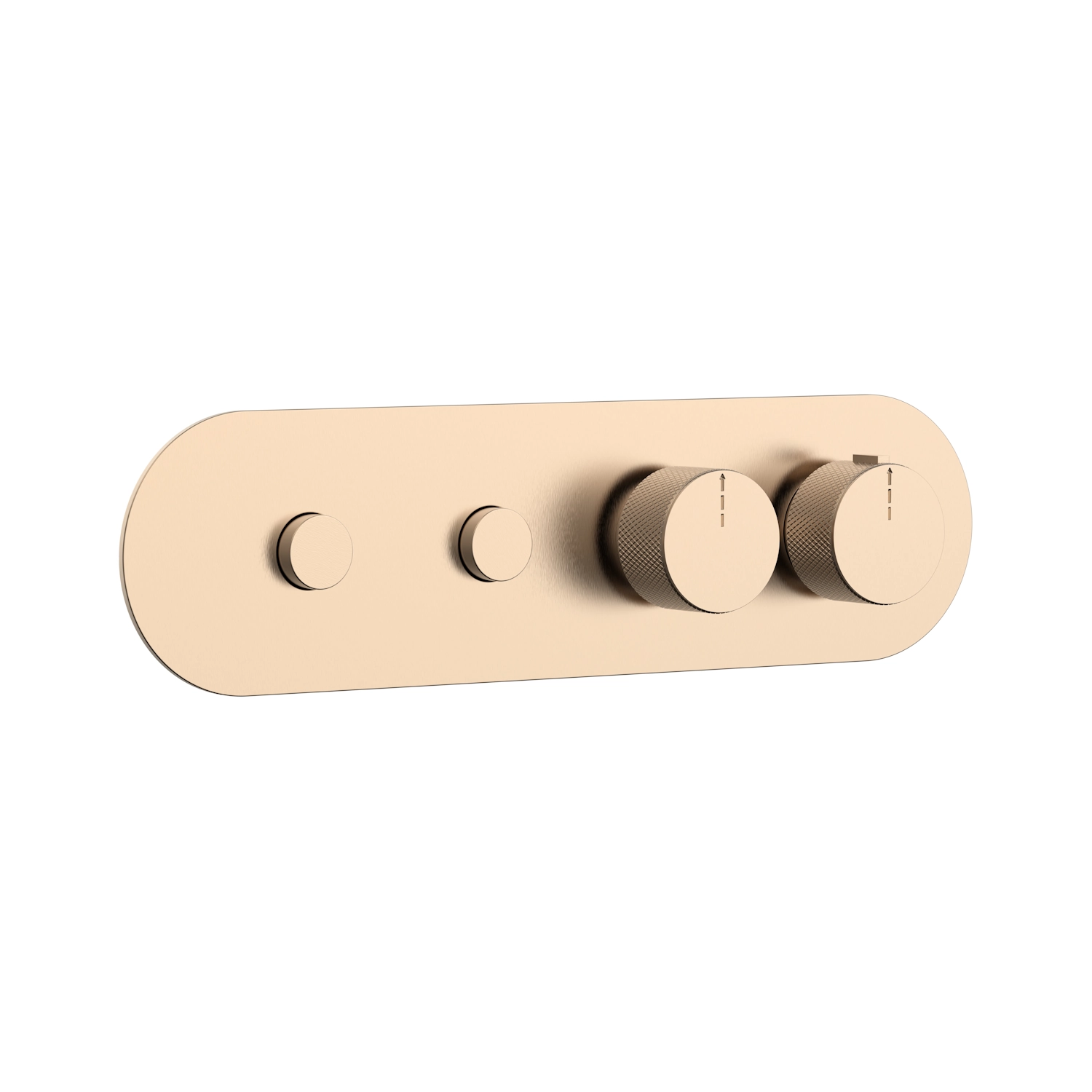 DutchLine - 2 Weg Push thermostatische Afbouwdeel - Geborsteld Brons Koper